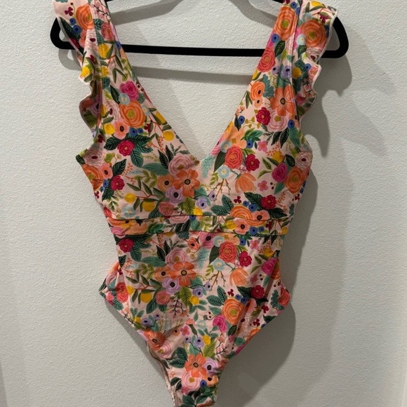 Summersalt Red and Pink One Piece Swimsuit Ruffle Back - Picture 2 of 5